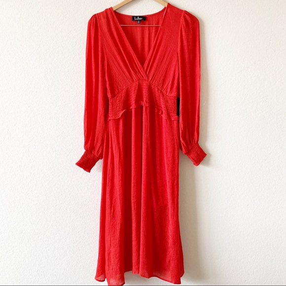 Lulus Dresses & Skirts - Lulu’s NWT Red  V neck long Maxi  Dress